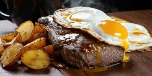 Dinner - Kiwi Steak Eggs and Fries Sirloin Steak & Fries